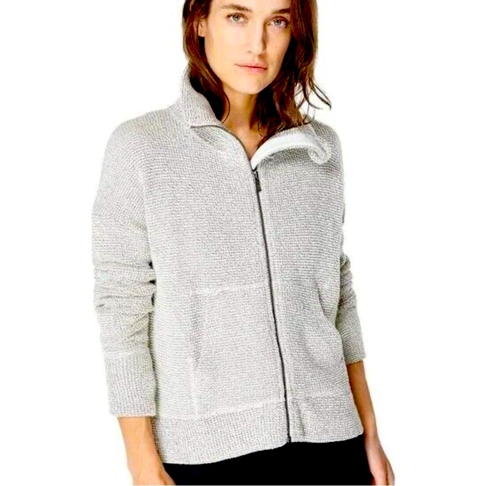 Sweaty Betty Restful Boucle Zip Jacket Grey - Large EUC